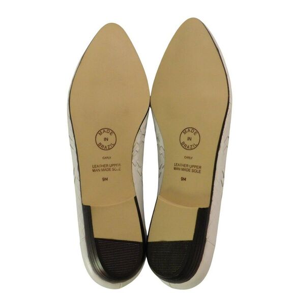 NEW Cabin Creek Carly Shoes White Woven Leather Slip-On Loafers Sz 9 Flats - Picture 7 of 7